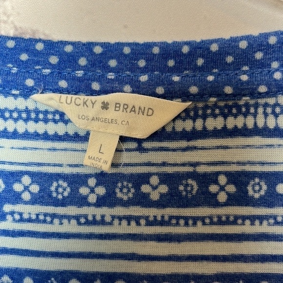 Lucky Brand Womens Printed Twist Hem Basic T-Shirt - Picture 6 of 11